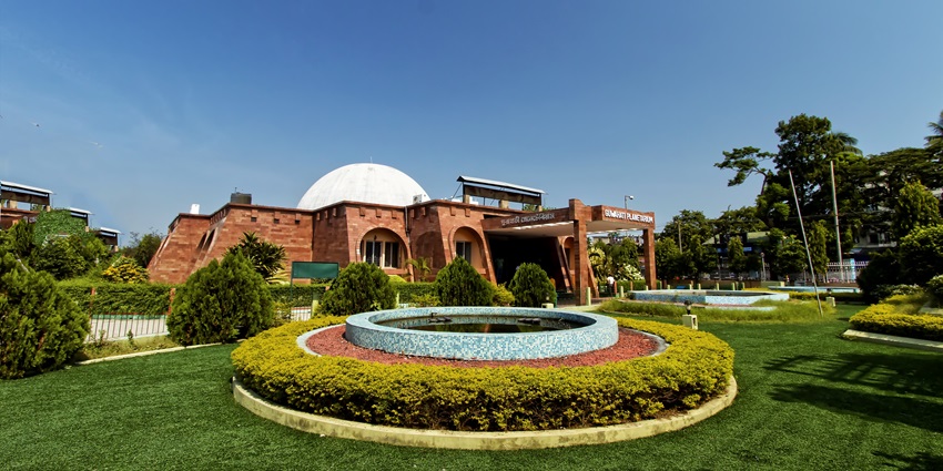 View of Guwahati Planetarium, a modern design - Places to visit in Guwahati at night