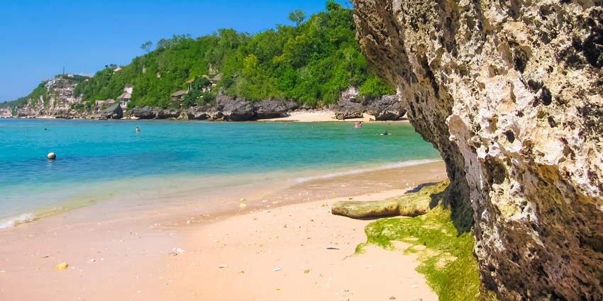 Padang Padang Beach is one of the popular beaches in Denpasar, Indonesia with rock pools