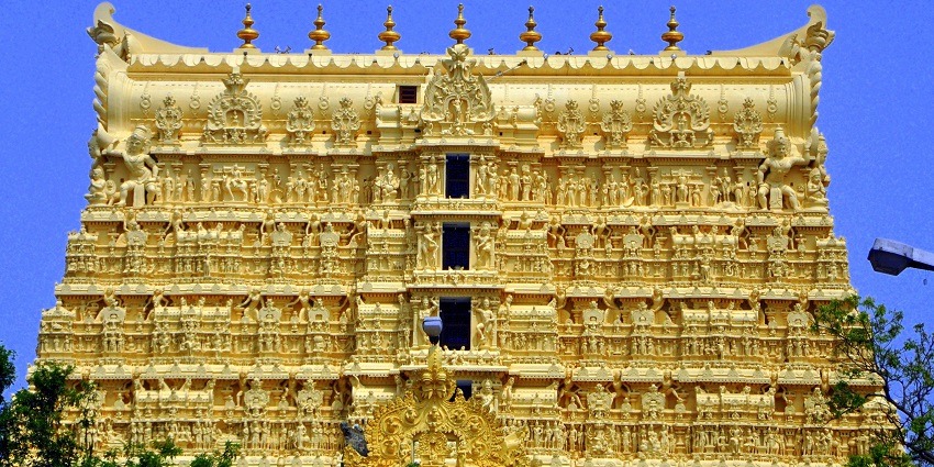 Panoramic view of the ancient Sree Padmanabhaswamy Temple which is near to east fort
