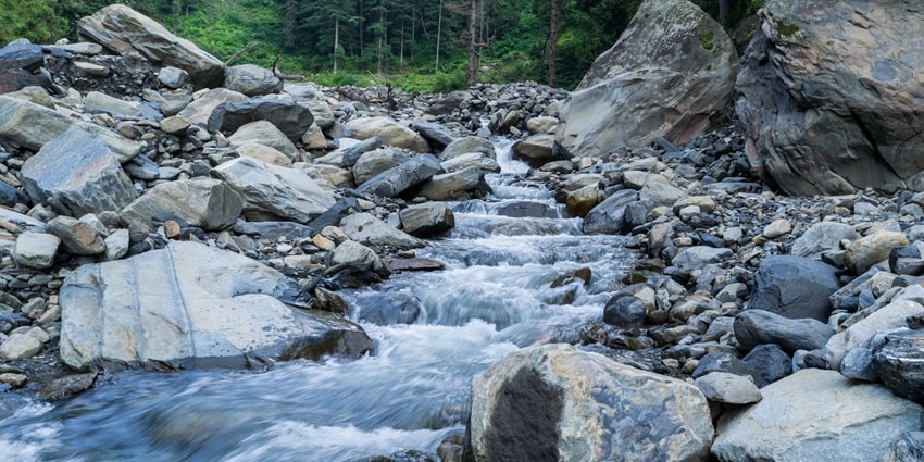 A beautiful waterfall in the hills near Dalhousie