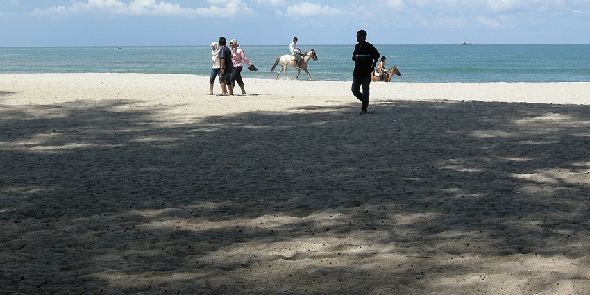 The beautiful view of peaceful Pantai Kerachut which is located in the Penang, Malaysia.