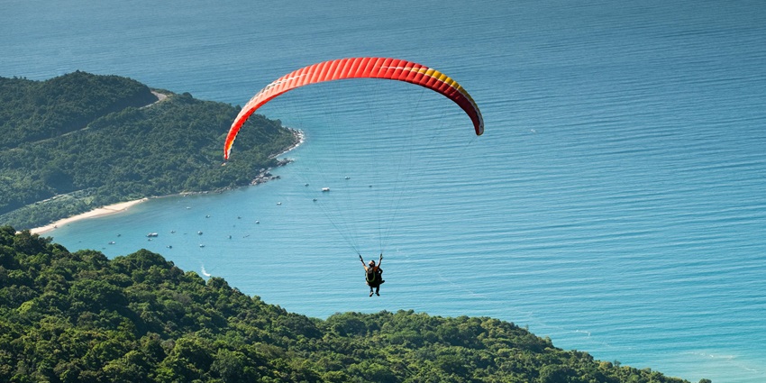 A Paraglider enjoying mid-air