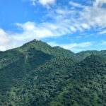 The view of mountains covered in lush greenery in Parwanoo, Himachal Pradesh, India.