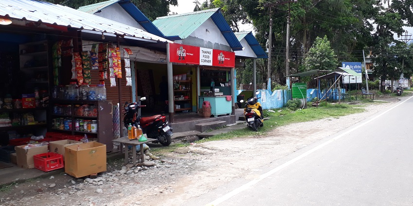 Pashupatinagar Market displays a large variety of goods including handicrafts and textiles.
