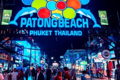 An image of vibrant Bangla Road in Phuket which is one of the most popular destinations.