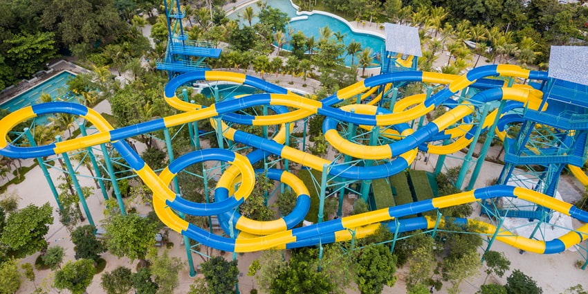 Adventure Park with outdoor activities, high ropes courses, zip lines, & natural landscapes