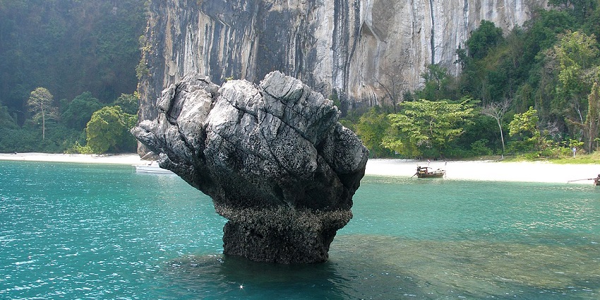 Beautiful views of the Phang Nga Bay surrounded by an alluring blue lagoon and sandy beach
