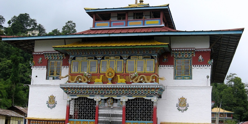 A view of the iconic Phodong Monastery adorned with vibrant shades and designs.