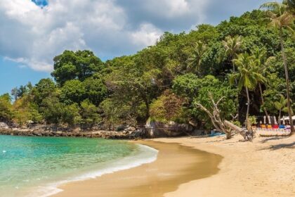 A daytime shot of a beach in Phuket