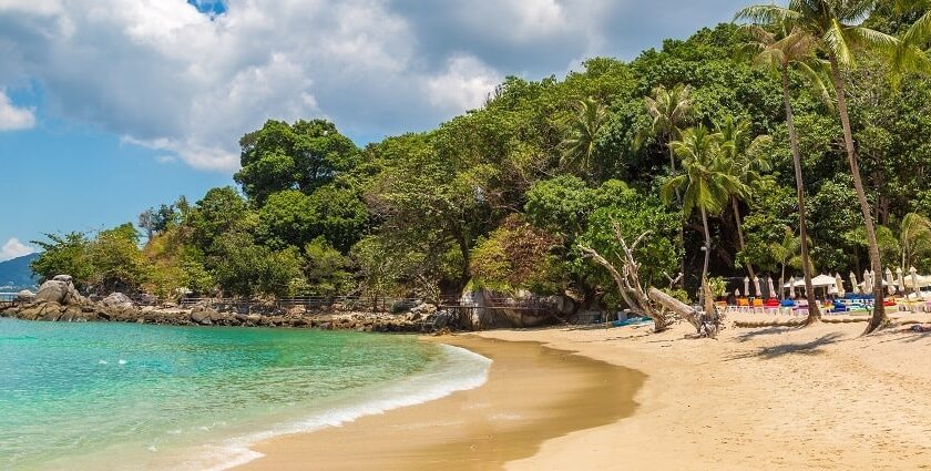 A daytime shot of a beach in Phuket