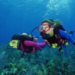 A picture scuba divers enjoying the depths of water in Phuket