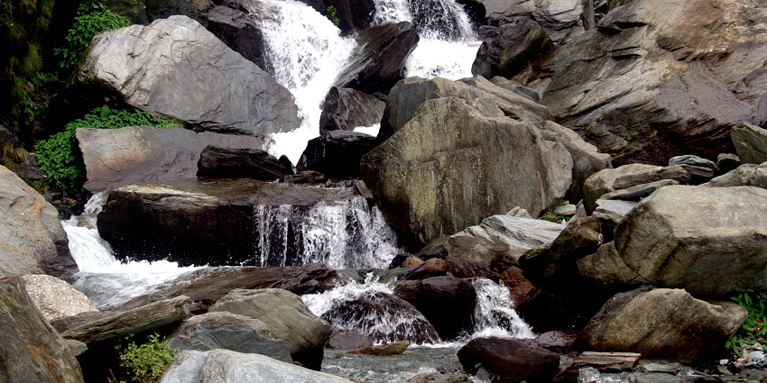 Enjoy watching the water descend down the rocks and immerse into its harmonious echoes