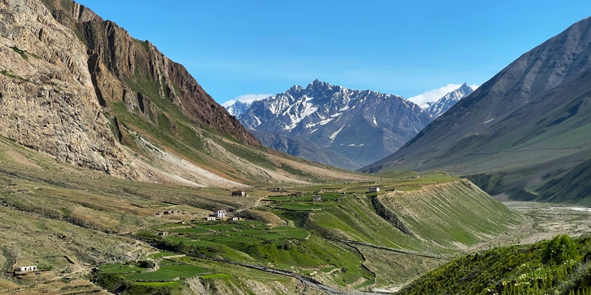scenic image of the beautiful pin valley during the summer time when snow is melted