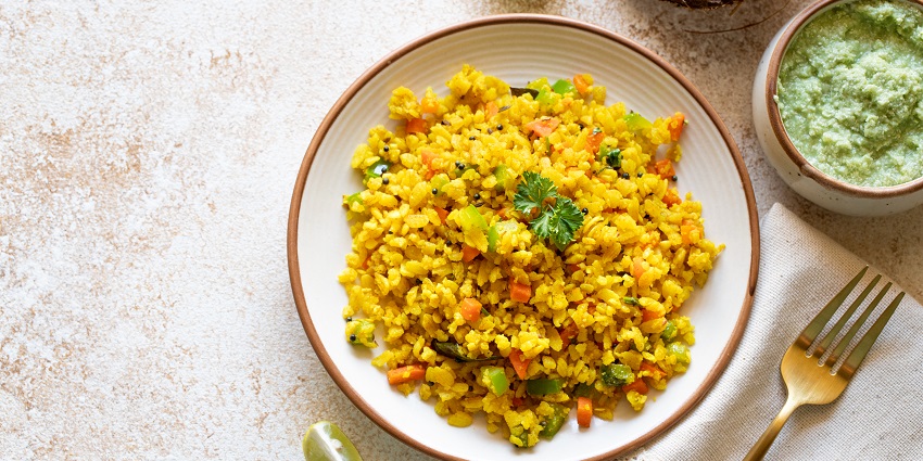 Poha is a famous breakfast dish among the locals reflecting their culinary traditions