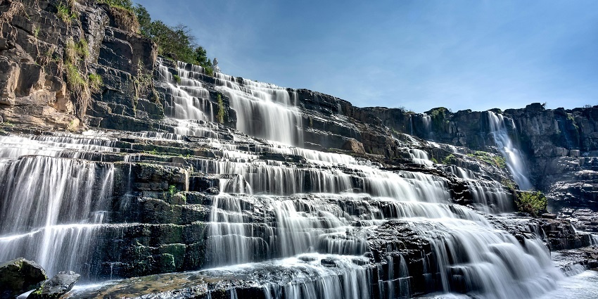Sit back and relax around the majestic Pongour Waterfalls which is located in Vietnam.