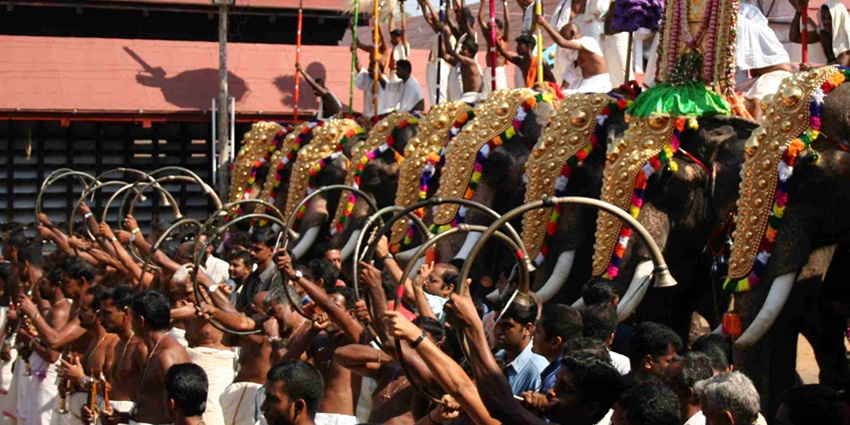 Choose to visit this ancient temple during the Pooram Festival for a unique experience.