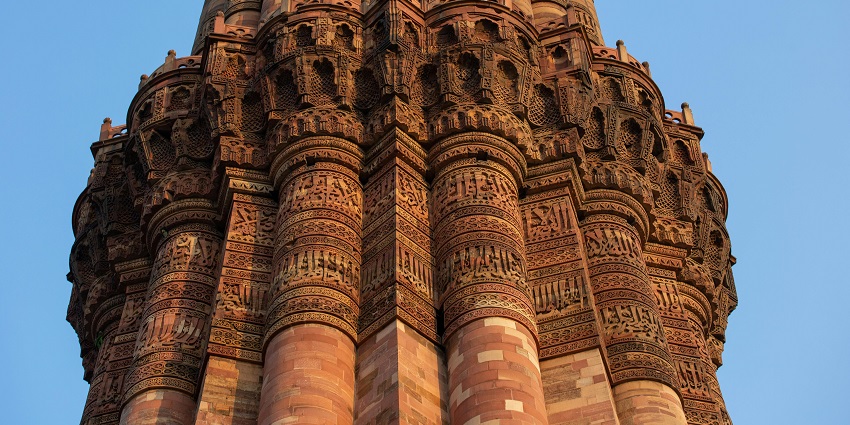 Qutub Minar is a UNESCO World Heritage Site with tall minaret towers at a height of 73 metres