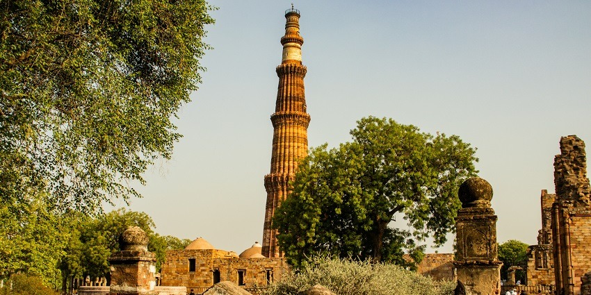 Visit the Qutub Minar, one of the most popular places to visit near Hauz Khas, Delhi.