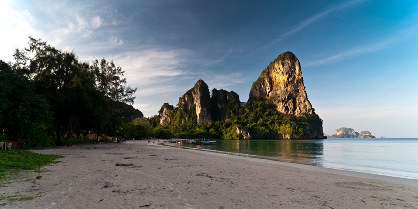 Magnificent view of the idyllic Railay Beach in the evening–Best places to visit in Krabi