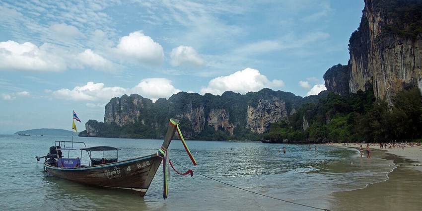 Sunbathing and swimming at Railay Beach is one of the top things to do in Krabi