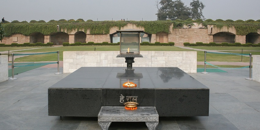 Raj Ghat is one of the top places to see near Red Fort with a memorial of Mahatma Gandhi