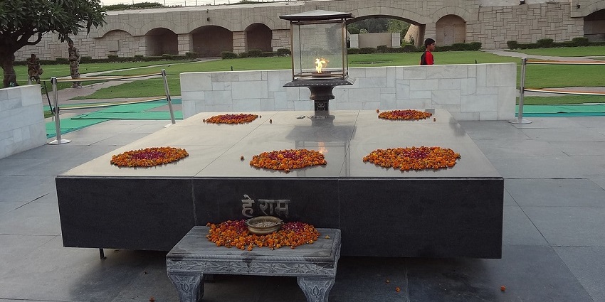 Beautiful raj ghat and the memorial of the Mahatma Gandhi in the old delhi–places to visit