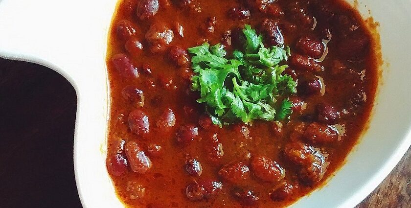 Rajma Chawal is one of the stable foods served in Katra, Jammu and Kashmir, India.