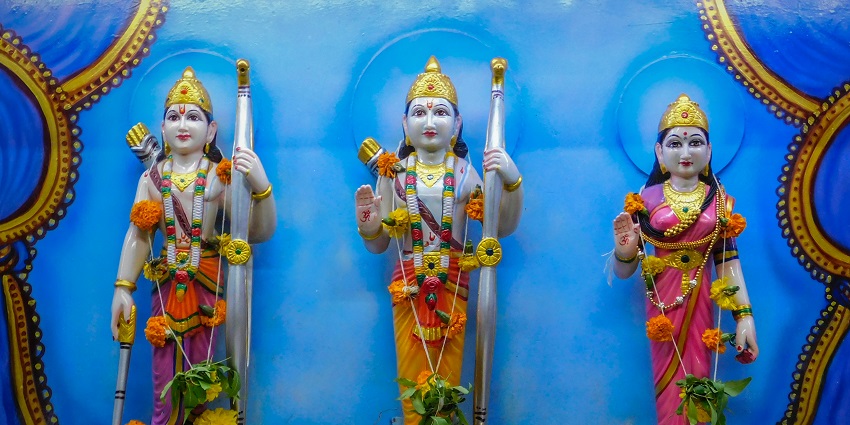 An inside view of the Ramanama Kshetram, one of the picturesque temples in Guntur.