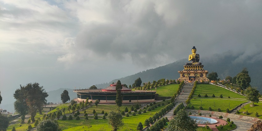 Buddha park in Ravangla, one of the best spots for trying bungee jumping in Sikkim.