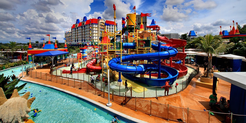 Resort Water Park, featuring water attractions, colorful slides - theme parks in Malaysia