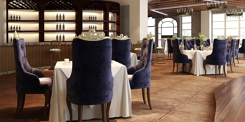 Beautiful image from the inside of a cosy restaurant amidst the majestic surroundings