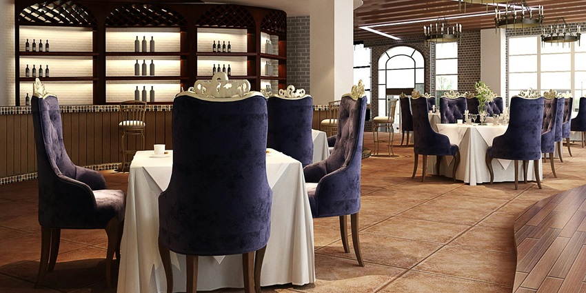 Image from the interior of the idyllic restaurant—somewhere near the Manikaran spring