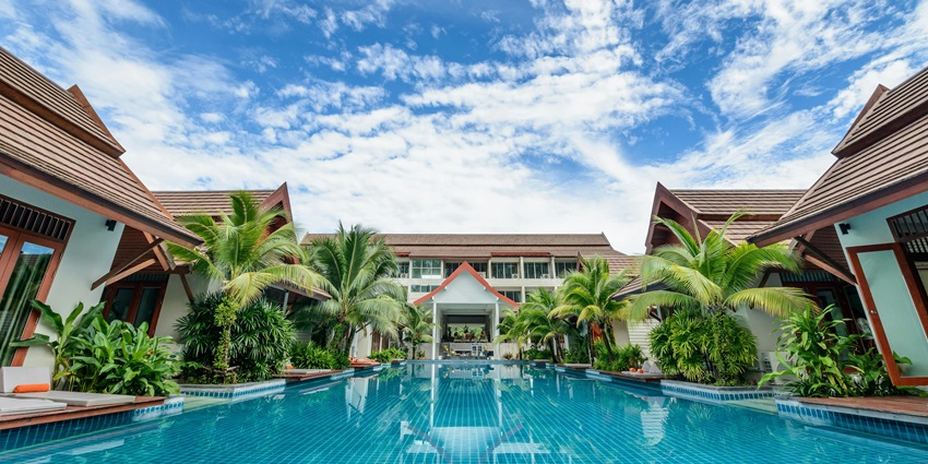 Beautiful snapshot of the hotel and swimming pool in the accommodation in Gomati