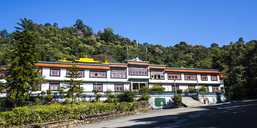 Rumtek monastery near the Reshi hot spring is famous for its intricate architecture