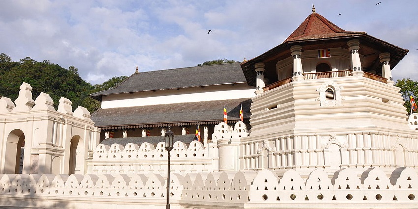 Stunning view of the Temple of the Sacred Tooth Relic in Kandy - temples in Sri Lanka.
