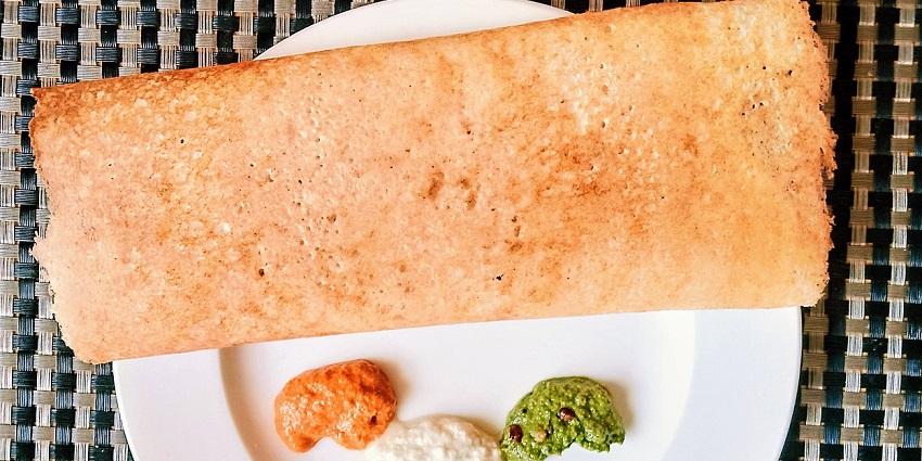 The image of Masala Dosa, a famous food to enjoy at the Sagar Ratna located in Katra.