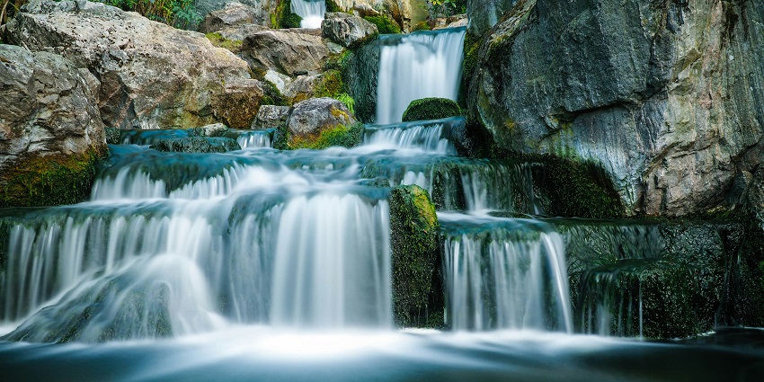 A scenic view of frothy waters of Samelangso Waterfall, a serene abode in Assam.
