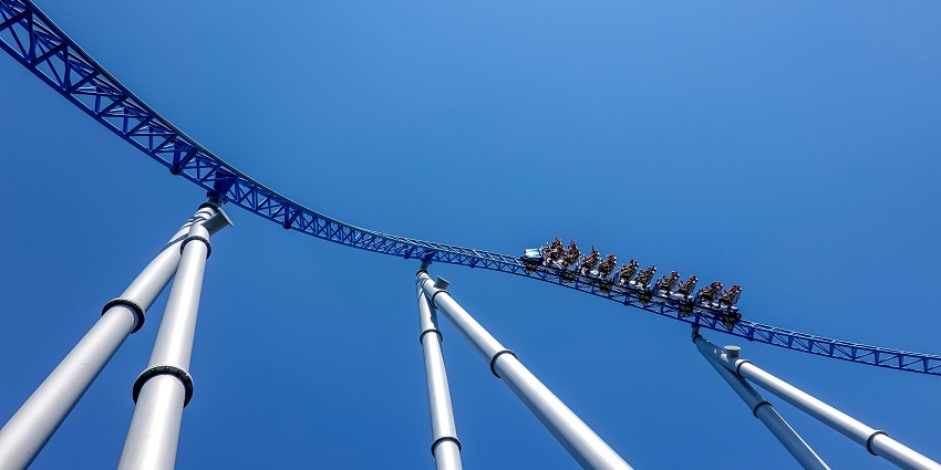 People enjoying a giant ride at the Santorini Park, a popular hotspot in the region.