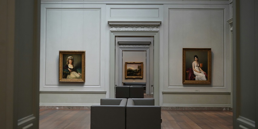 An inside view of the famous Science Museum featuring renowned paintings and interior.