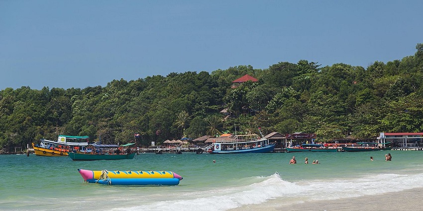A view of the vibrant Serendipity Beach, one of the picturesque Cambodia beaches.