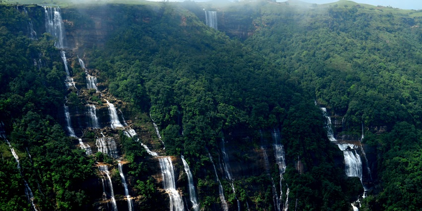 Enjoy the spectacular view of the gorgeous seven sisters Waterfall in Gangtok, Sikkim.