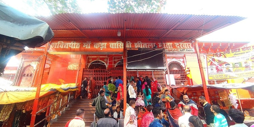 Devotees waiting outside the durbar of Sheetla devi temple, a temple known to save from diseases