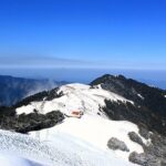 panoramic image of the beautiful Shikari Devi Wildlife Sanctuary covered in snow