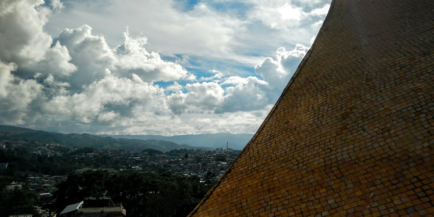 A breathtaking aerial view of Shillong from the Shillong Peak during the daytime.
