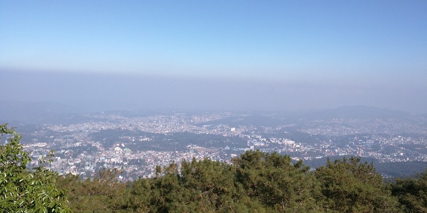 A stunning aerial view of Meghalaya from the Shillong Peak for all during the daytime.