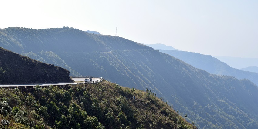 Picturesque view of Shillong hills, twisty road and lush green hills - places to visit in Shillong