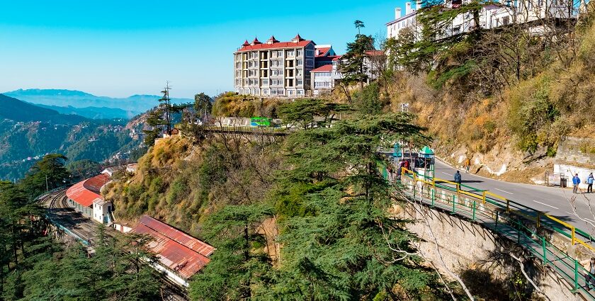 Beautiful landscape of Shimla, featuring green hills - Hill Stations Near Shimla.