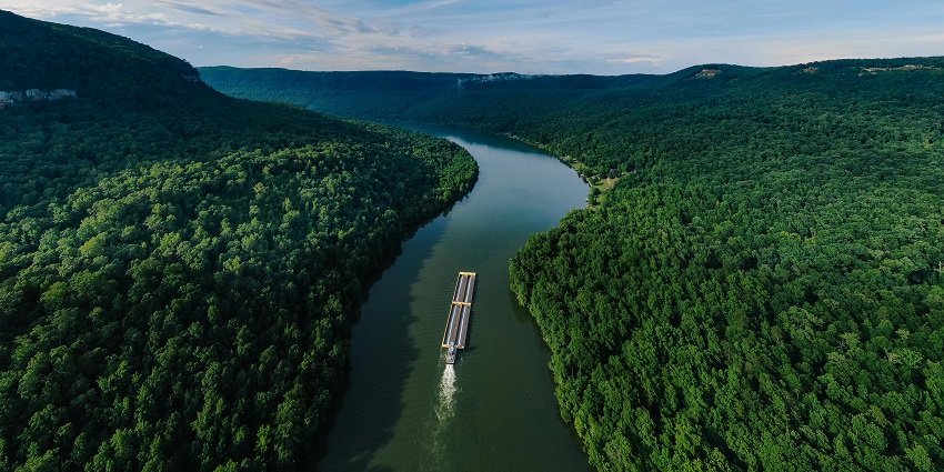 Aerial view of enchanting Umngot river in Shnongpdeng—offbeat places in Meghalaya, India