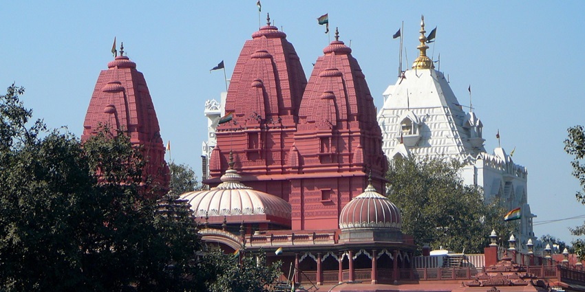 Beautiful image of the historic Shri Digambar Jain Lal Mandir in the old delhi area