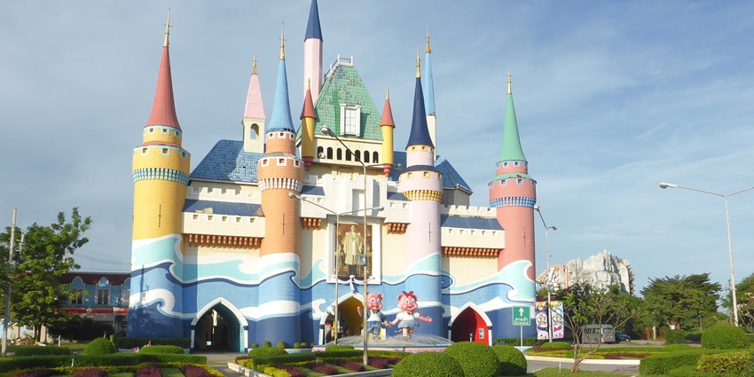 Siam Park City in Bangkok, featuring thrilling water slides, wave pools, and a fun-filled.